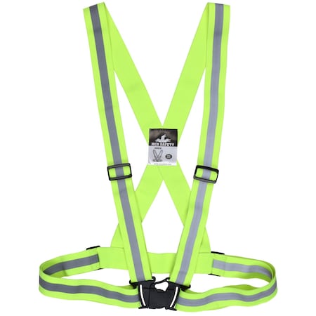 Mcr Safety Garments, Hi Vis Lime Elastic Suspenders HVS18